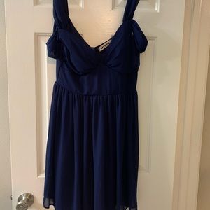 Navy blue off the shoulder dress
